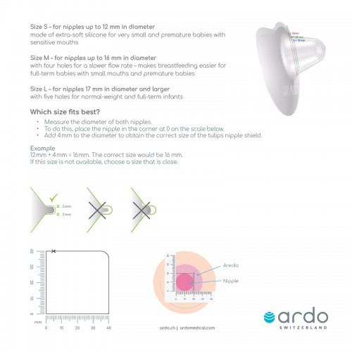 Ardo Tulips (2pcs) - Nipple Shield S, M, L Size for breastfeeding mothers