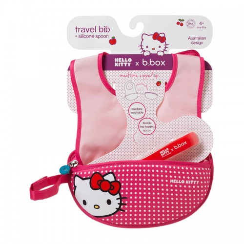 Bavoir B.BOX Voyage Hello Kitty - Avec Cuillère Intégrée - Candy Floss - Art-0178