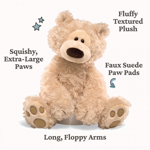 Gund Philbin Classic Teddy Bear 12" Plush Toy - Beige |  1 year+ | Baby Soft Toy | Stuffed Toy