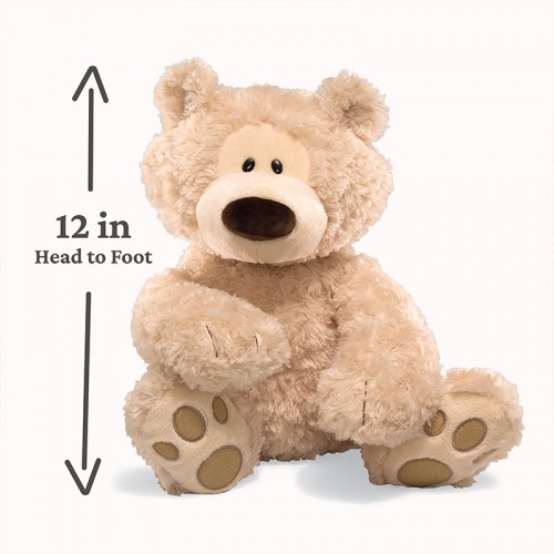 Gund Philbin Classic Teddy Bear 12" Plush Toy - Beige |  1 year+ | Baby Soft Toy | Stuffed Toy