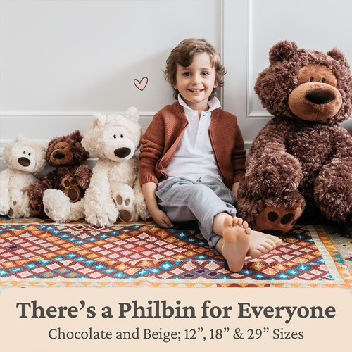 Gund Philbin Classic Teddy Bear 12" Plush Toy - Chocolate |  1 year+ | Baby Soft Toy | Stuffed Toy