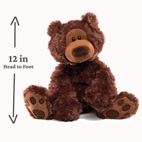 Gund Philbin Classic Teddy Bear 12" Plush Toy - Chocolate |  1 year+ | Baby Soft Toy | Stuffed Toy