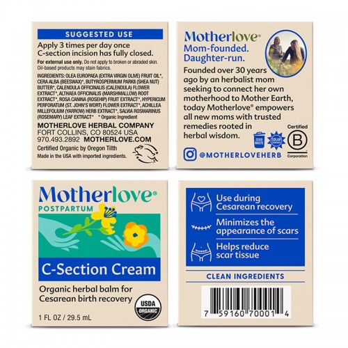 MotherLove C Section Cream (1 oz) | Made in USA | Organic MotherLove C Section Cream (1 oz) | Made in USA | Organic