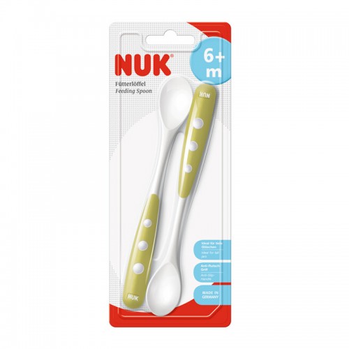 NUK Easy Learning Feeding Spoon 2pcs/pack | Made in Germany | 6 months+ | Baby Spoon | Ideal for Tall Jar