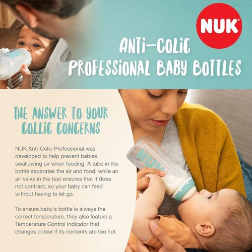 NUK Anti Colic Professional Baby Bottle Adapter Set | Compatible Anti Colic Professional Bottles | BPA Free | Made in Germany