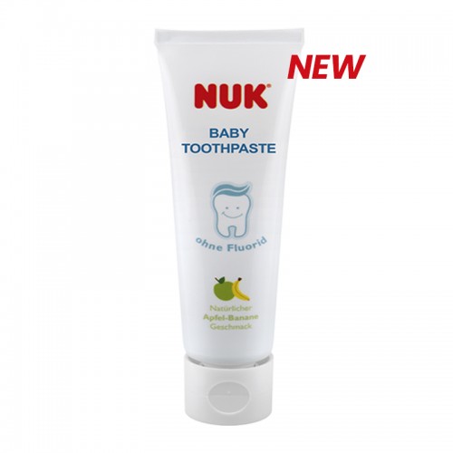 NUK Baby Toothpaste 40ml - Natural Apple Banana flavour  | non-fluoride | safe if swallow | 3 - 12 months | Made in Germany