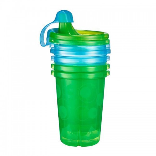 THE FIRST YEARS Take & Toss Spill-Proof Cups 10oz - Blue/ Green (4pk)