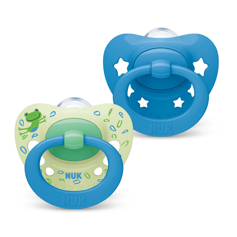 Personalized Pacifier With Name 3 Pack Blue Glitter White Blue